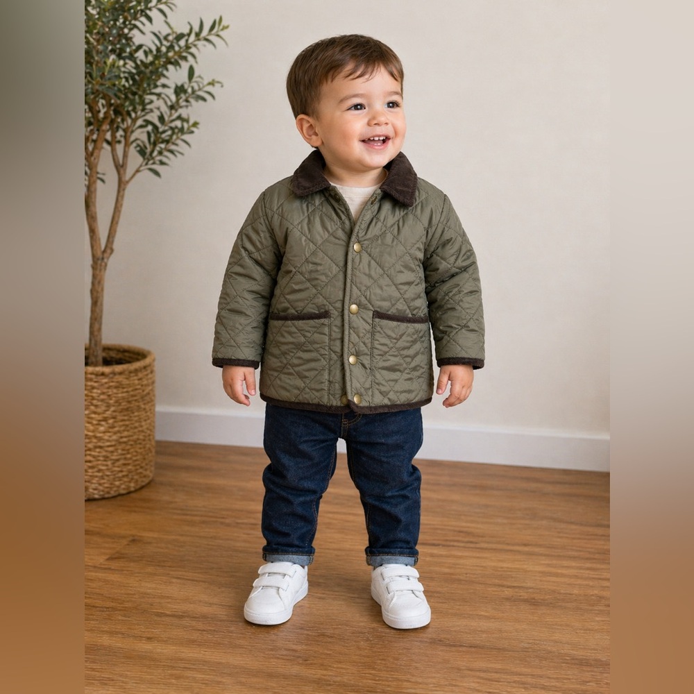 Light Trucker Willow Quilted Jacket - Size 12-18 months Boy